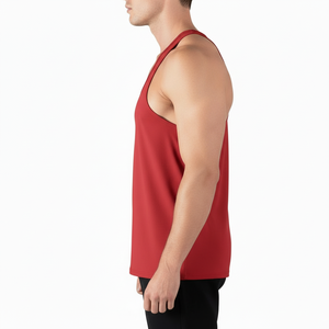 Custom <b>Logo</b> Combed Cotton Gym Muscle Fitness Sleeveless Sportswear Athletic Singlet Vest High Stretch Racerback Mens Tank Top - Product Image 3