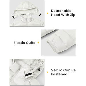 Veste matelassée pour homme, manteau d'hiver léger et décontracté avec capuche amovible et logo personnalisé, idéale pour le travail, la randonnée et le streetwear - Product Image 3