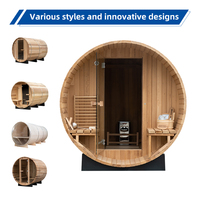 Vente de fabricants de saunas, spa à domicile, baignoire ronde finlandaise, sauna en bois en forme de tonneau pour l'extérieur avec véranda