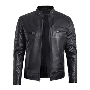 Veste d'hiver de luxe pour homme en cuir pleine fleur, cousue main, style italien, coupe ajustée premium, OEM ODM, personnalisable, lavée, fermeture éclair frontale - Product Image 3