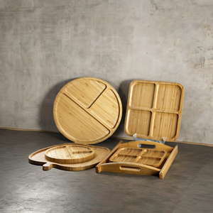 Assiettes en bambou naturel de haute qualité, logo personnalisé, ensemble d'alimentation écologique pour enfants et bébés, design minimaliste à thème animal avec ventouse - Product Image 3