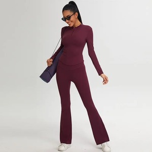 Luxury Yoga Set Premium Quality Fitness Workout Outfit Seamless Stretchable Breathable Gym Activewear for <b>Women</b> - Product Image 5