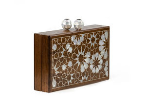 Pochette en bois perlé Aurelle, mosaïque MOP, faite à la main, de qualité supérieure, pour mariées, invitées de mariage, soirées et événements élégants - Product Image 5