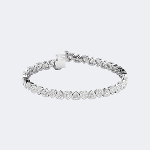 8.00 CTW Lab Grown Diamond Heart Shape Brilliant Cut <b>Bangle</b> <b>Bracelet</b> For Women 925 Sterling Silver Luxury E F Color VS VVS - Product Image 1