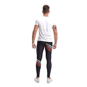 Men's Full Length <b>Compression</b> <b>Leggings</b> Solid Design Spandex/Nylon Breathable Elastic Waist 220g Fitness Wear - Product Image 6