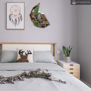 Étagère Murale en Bois en Forme de Lune Croissante pour Cristaux, Vente en Gros, MOQ, Décoration Murale - Product Image 3