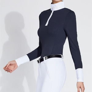 Chemise de compression équestre décontractée pour femme, manches courtes, respirante, brodée, en Spandex/Polyester, idéale pour la compétition - Product Image 4