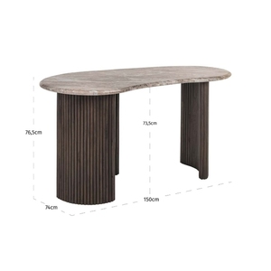 Table à manger ronde moderne en bois massif 150 cm, pieds en bois, stable, 6 places, meubles de salle à manger - Product Image 1