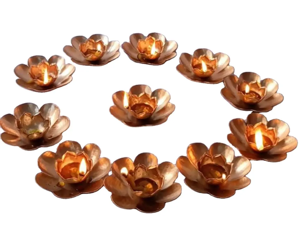 Lotus bronze Diya óleo lâmpada chá luz titular casa e escritório decoração de interiores Diwali decoração housewarming casamento presente venda quente