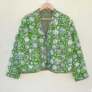 Couette indienne faite à la main 100% coton écologique matelassée anti-plis respirante séchage rapide imprimée numériquement avec poche avant Automne/Hiver - Product Image 1