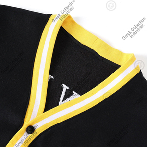 Custom Sorority Fraternity black <b>Cardigan</b> <b>Sweater</b> 100% cotton fleece Embroidered Greek Letter College University winter <b>cardigan</b> - Product Image 6
