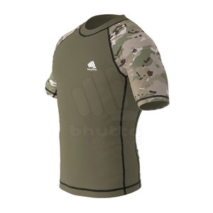 เสื้อรัดกล้ามเนื้อสำหรับผู้ชาย MMA ระบายอากาศได้ดี แขนสั้น คุณภาพพรีเมียม สำหรับการฝึกซ้อมต่อสู้ - Product Image 3