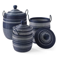 Cesta de pañales para bebé de algas marinas naturales con divisor, organizador de Caddy hecho a mano, contenedor de almacenamiento de Vietnam para exportación