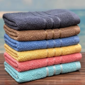 Serviette en coton 100% éponge Dobby de couleur unie, fabriquée sur mesure en usine au Pakistan, épaisse, douce, écologique, absorbante, avec logo personnalisé - Product Image 4