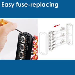 Panel de interruptor de botón pulsador de barco LED de 12 voltios y 6 entradas - Product Image 4