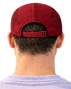 Men Maroon Mesh Panel Sports Cap Breathable Lightweight Adjustable Summer Running Training Outdoor Baseball Hat For Men Use - Product Image 3