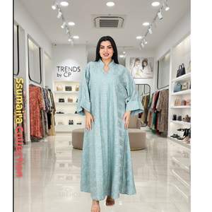 Tendances 2026 par CP : Robe Jalabiya Traditionnelle Modeste Longueur Cheville en Polyester, Service ODM, Manches Plissées Larges et Col Brodé - Product Image 2