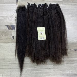 Extensions de Cheveux Humains Bruts de Haute Qualité du Vietnam, Tissages Raides Crépus avec Fermeture en Dentelle, Cuticules Entièrement Alignées - Product Image 3