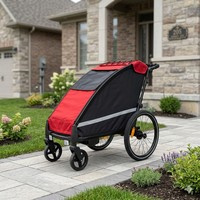 Poussette pliable pour grand chien KS-6200, remorque de vélo, suspension indépendante, cadre en aluminium 3 en 1, résistant à l'eau 600D
