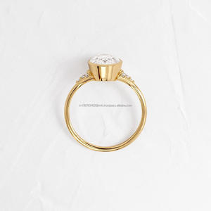 Igi/gia แล็บตัดเพชรวินเทจ14K สีเหลืองแหวนแต่งงาน/งานหมั้นใส่ได้ทั้งชายและหญิงสีขาวทองคุณภาพดีสำหรับงานปาร์ตี้ครบรอบ-คุ้มค่า - Product Image 4