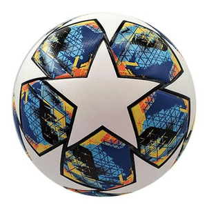 Balón de Fútbol Personalizado con Diseño Gráfico de Estrella Blanca, Balón de Entrenamiento y Partido, Material PU Duradero, Tamaño Profesional Estándar - Product Image 1