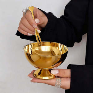 ชามไอศกรีมโลหะพรีเมียมสำหรับเสิร์ฟของหวานในโรงแรม ร้านอาหาร และโต๊ะคาเฟ่ - Product Image 4