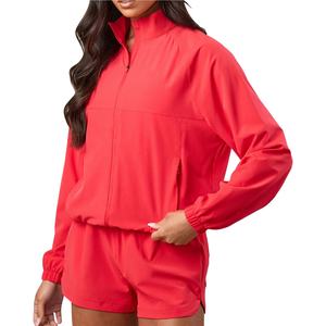 Shorts coupe-vent pleine longueur respirants deux pièces personnalisés en gros coupe-vent pour femmes à carreaux patchwork 3D lettre coupe-vent pour femmes - Product Image 1