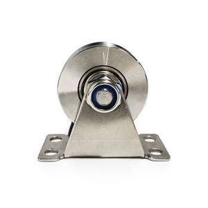 Roue à gorge en V en acier inoxydable SS304 de 48 mm avec support, roulement robuste pour rail de portail coulissant et convoyeur - Product Image 2