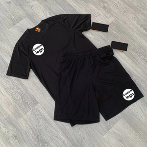 Nouveauté 2025 – Ensembles de survêtements d'été deux pièces en coton éponge pour hommes, personnalisables, respirants, décontractés (T-shirt et short) - Product Image 1