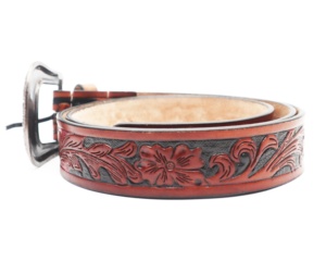 Cinturón de piel de vaca hecho a mano unisex, hebilla de latón de estilo occidental vintage, longitud personalizada para moda masculina, precio directo de fábrica - Product Image 2