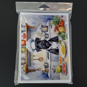 Whimsical A7 Tamaño 5x7 Schnauzer gigante El Chef Tarjetas de felicitación Paquete de 8 tarjetas de nota en blanco con sobres - Product Image 3