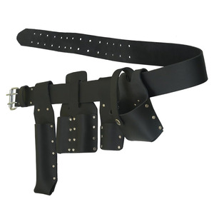 Ceinture d'échafaudage en cuir véritable OEM/ODM, robuste, avec pochette à outils et boucle pour marteau, pour ouvriers du bâtiment professionnels. - Product Image 2
