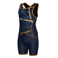 Singlet de Lucha Unisex de Alta Calidad con Impresión por Transferencia y Logotipo Personalizado, Diseño Frontal del Equipo de EE. UU., 100% Poliéster, Duradero, de Secado Rápido y Transpirable