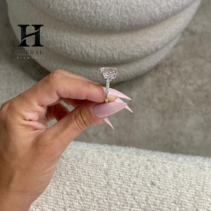 Luxury 5 Carat Radiant Cut Engagement Ring Three Stone Lab Diamond Ring with Cadillac Side Stones 14K White Gold Wedding Ring - Product Image 1