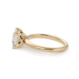 Bague de fiançailles solitaire de luxe en or jaune 14 carats avec diamant de laboratoire CVD taille princesse 3 carats pour femme, bijou de mariage classique - Product Image 5