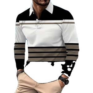OEM เสื้อโปโลแนวธุรกิจของผู้ชายเสื้อยืดกอล์ฟสำหรับวัยกลางคนเสื้อไซส์ใหญ่แขนยาวระบายอากาศได้ดีดีไซน์ปกเสื้อถัก - Product Image 5