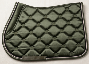 Housse de selle de dressage élégante en coton matelassé vert olive avec doublure en maille et sangle de selle, qualité supérieure pour l'équitation - Product Image 2