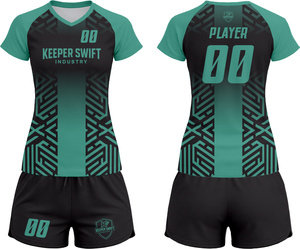 Tenue de volley-ball SpikeStorm Pro AeroSpike Elite, kit de volley-ball ThunderHit Premium, 100 % polyester, impression par sublimation intégrale - Product Image 1