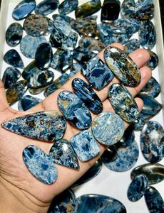 <b>Blue</b> Tourmalinated Quartz Loose Gemstones Oval Polished Cabochons Natural Stone Color Play Pear <b>Cushion</b> Cuts for Jewelry Making - Product Image 1
