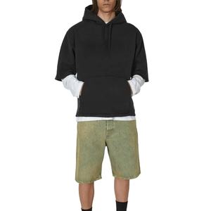 Boxy Fit Hoodie 420gsm de alta calidad peso pesado personalizado puff estampado sudaderas con capucha 100% algodón canguro bolsillo cordón sudaderas con capucha - Product Image 1