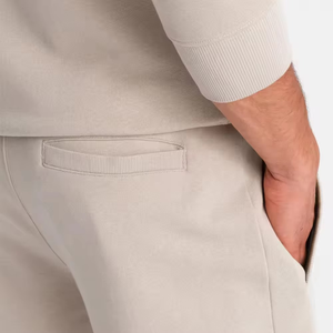 <b>Men</b> Hooded Sweatshirt With Shorts Set Solid Color Full Sleeve Zipper Closure Casual Wear Breathable Regular Fit Summer - Product Image 5