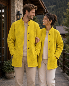 Chaqueta de Algodón Ecológica Acolchada y Tejida a Mano de Lujo |   Ropa de abrigo informal tradicional india con estampado a mano para otoño/invierno - Product Image 1