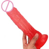 Dildo Jumbo de Gel de Sílice Suave, Pene Artificial Femenino, Juguetes Sexuales de Color Rosa, Pene Realista con Forma de Pene Animal