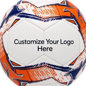 Ballon de football personnalisable, motif orange et bleu, design durable, Soccer Max SB-001 430g pour l'entraînement - Product Image 2