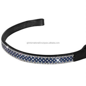 สายรัดคิ้วม้าหนังทำด้วยมือ,สายรัดคิ้วออกแบบได้ตามต้องการด้วยคริสตัลที่มีรูปร่างและแวววาว - Product Image 3