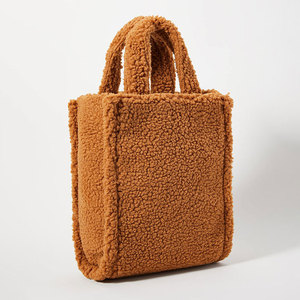Smooth Fabric Fleece Bag <b>Plush</b> Everyday Tote Comfortable Shoulder Straps Spacious Interior Lightweight Fashion Accessory - Product Image 1