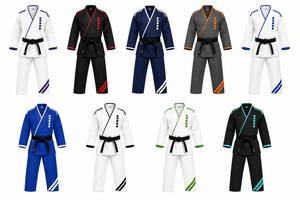 Uniforme de karaté professionnel Dojo 100% coton Tissu haute densité durable Points renforcés Broderie personnalisée - Product Image 6