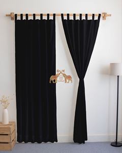 ผ้าม่านทำมือ ผ้าฝ้าย 100% สีพื้นเรียบ สำหรับตกแต่งหน้าต่างและประตูห้องนั่งเล่น - Product Image 2