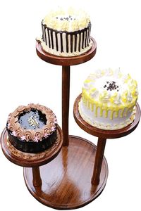 Ensemble de 3 supports à gâteau ronds en bois, décoration de mariage, outil de présentation, logo personnalisé, couleur personnalisée, design écologique, lavage à la main uniquement - Product Image 6