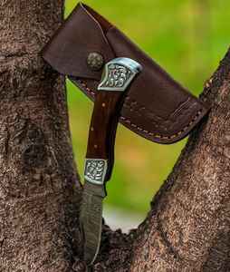 Navaja Plegable de Bolsillo Personalizada de Damasco para Uso Diario con Mango de Madera y Latón Grabado a Mano, Compatible con OEM para Proyectos DIY - Product Image 4